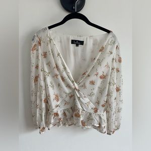 Beautiful Lulus floral ruffled long crop top